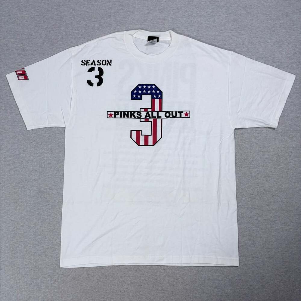 Speed Pinks All Out Season 3 T-Shirt Size XL White Graphic Crewneck